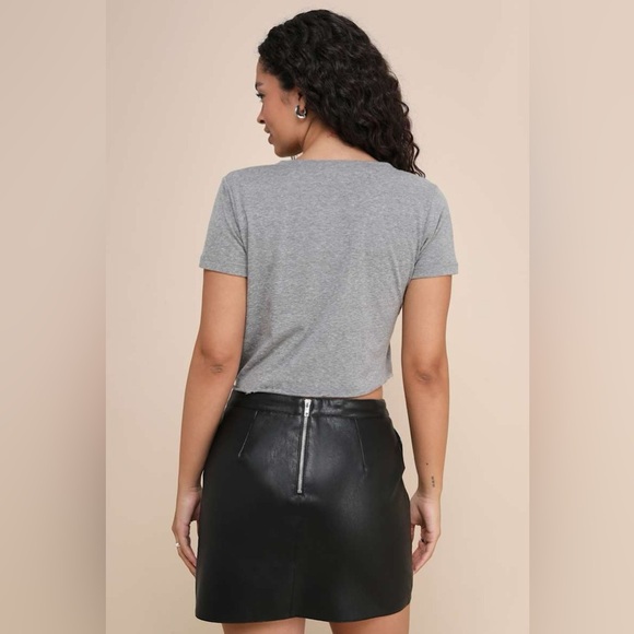 Lulu’s| ‘Harley’ Black Vegan Leather Mini Skirt - Picture 8 of 11